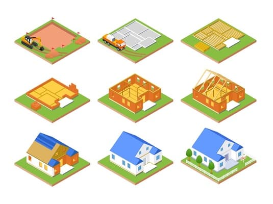 Construction plans and isometric house designs